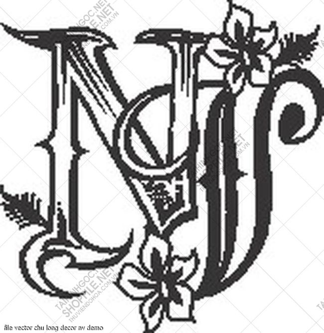 file vector chu long decor nv 